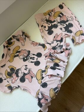 Disney Pink Minnie & Mickey Mouse Two-Piece Ruffle Set 3T